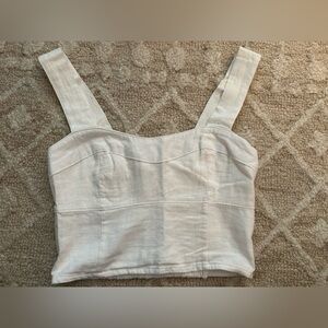 Abercrombie & Fitch White Crop Linen Top 🌼